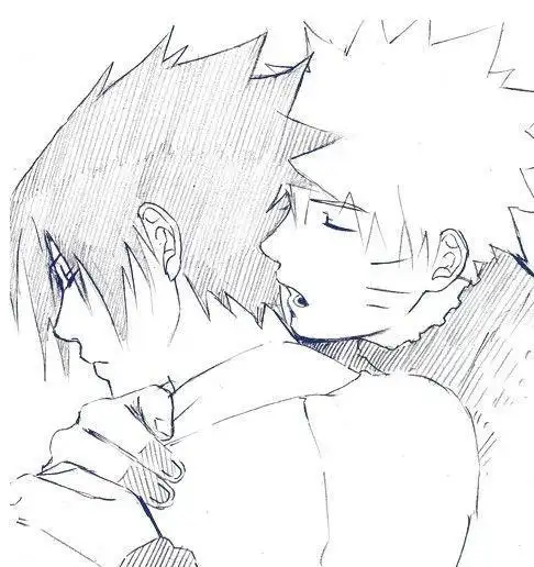 火影忍者简笔画鸣人vs佐助