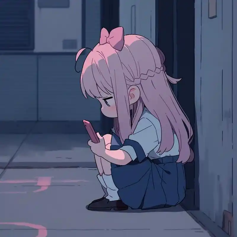 女孩头像:孤独的夜里,独自躲在无人的角落里想念你.#头像# #微信头像