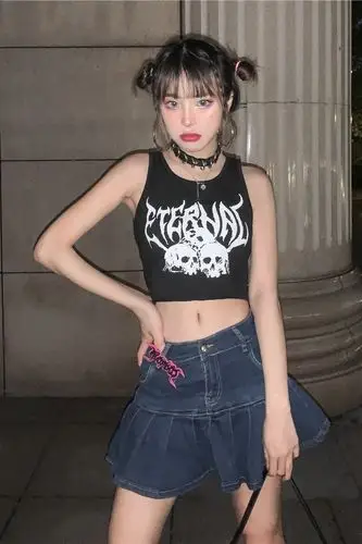 美式校园风ins时尚鱼尾裙弹力可爱辣妹牛仔短裙qq秀夏日甜心90s女