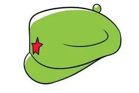 八路军帽八角帽 红星表演帽子灰红军军帽怎么画简笔画小红军卡通图片