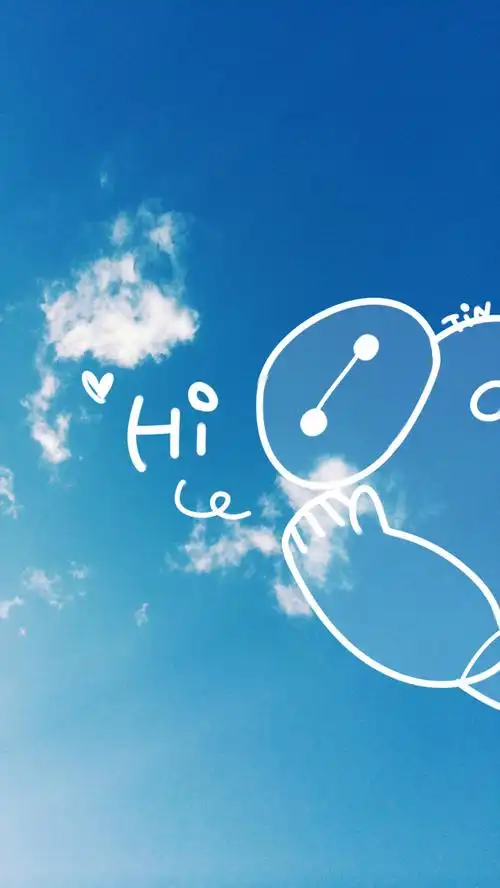 蓝天白云简约卡通