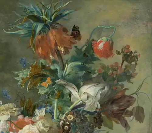 花卉静物stilllifewithflowersjanvanhuysum油画作品欣赏