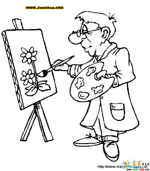画画家简笔画图片大全画家怎么画画家简笔画图片彩色小小画家的简笔画