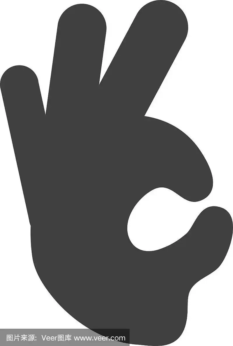 人类的手指手势剪影图标