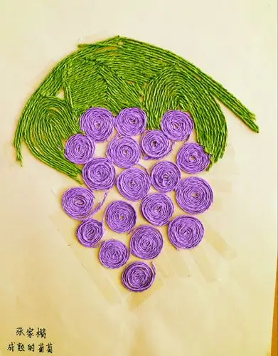 萌宝亲子手工作品展毛线粘贴画