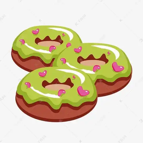 手绘情人节甜甜圈插画