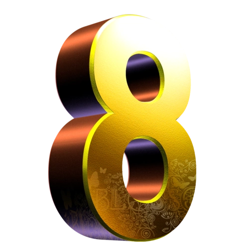 金色质感数字8图片