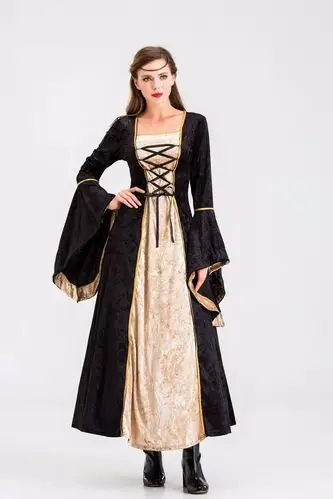 欧洲中世纪收腰法式公主长裙 贵族英伦风礼服连衣裙 影楼拍摄服装