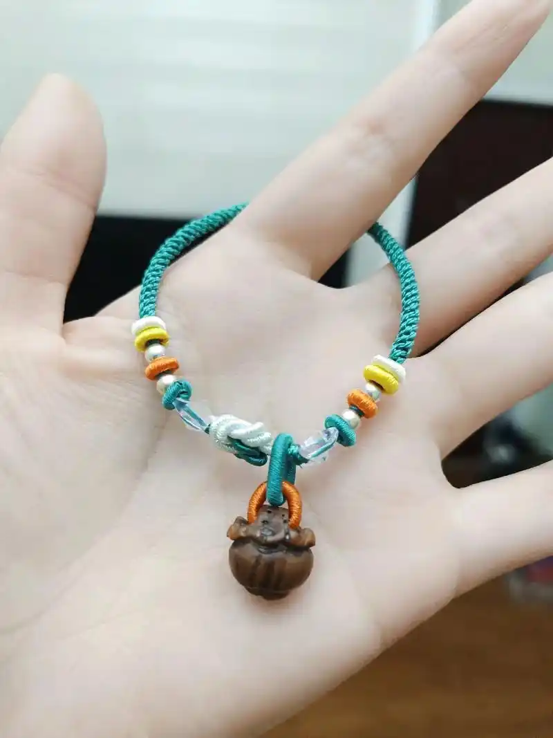 小姐姐的桃篮手绳!#手工  - 抖音