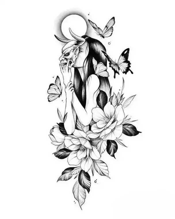 纹身手稿 #素花纹身#小清新纹身 - 抖音