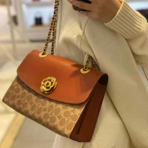 coach/蔻驰女包山茶花包链条包单肩斜挎小方包专柜经典款正品包包