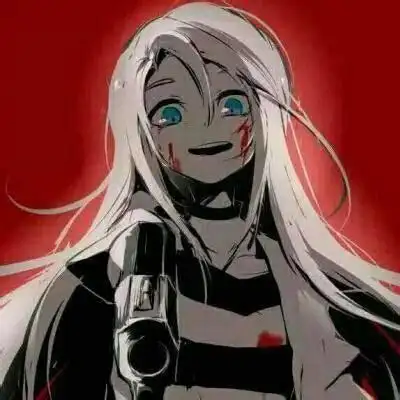 丧系黑化动漫女头带血红色 - 高清头像 - 潮人个性网