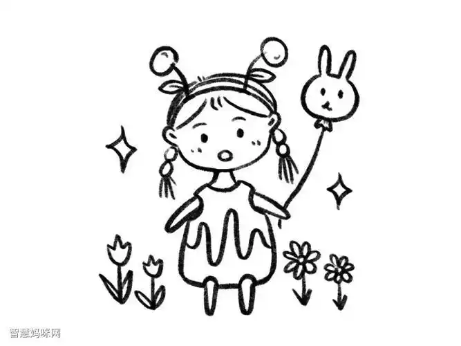 可爱小女孩简笔画教程