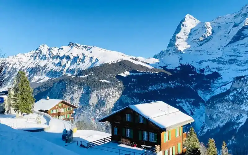 瑞士 mürren 米伦小镇风景