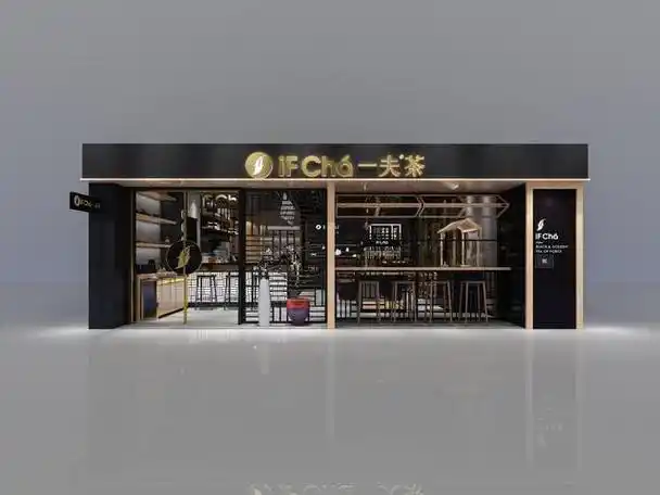 门头 采用黑金色调作为门头设计基调,轻奢有质感!