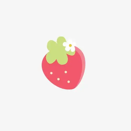 红色草莓卡通手绘png素材-90设计
