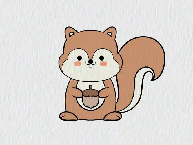 可爱的小松鼠简笔画教程步骤图