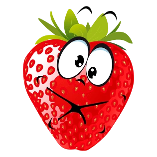 可爱漫画忧伤表情草莓手绘草莓汁草莓手绘水彩草莓葡萄草莓卡通草莓