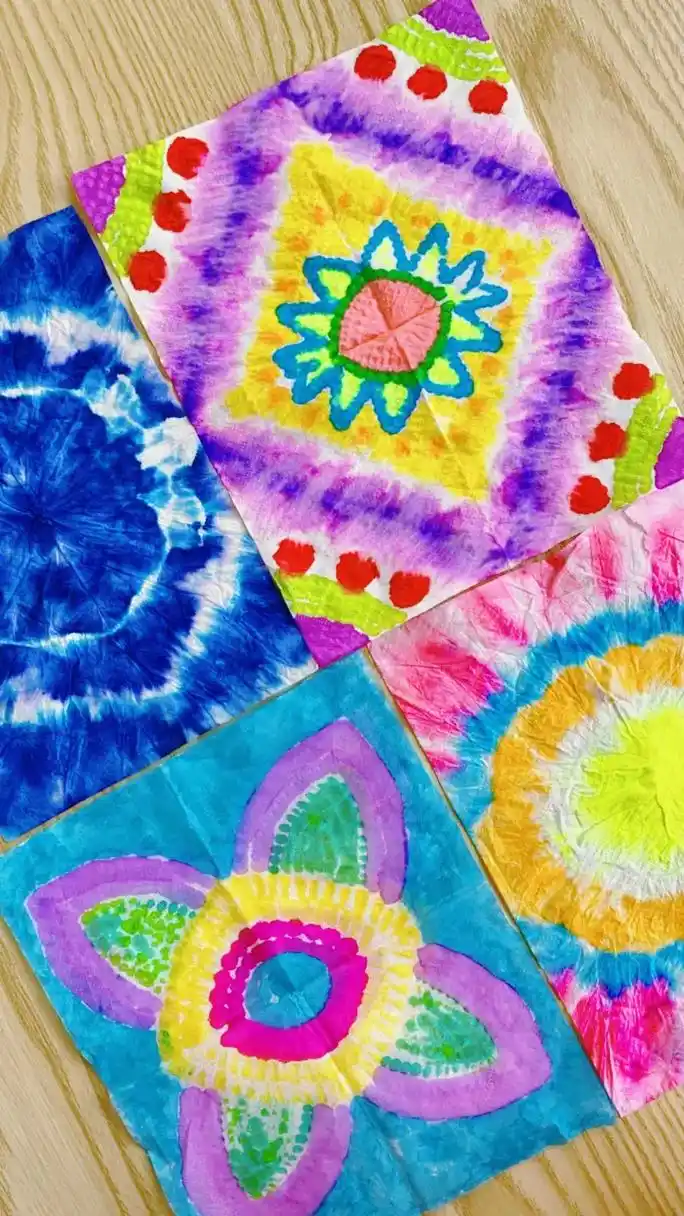 用纸巾扎染,晕染的作品之后还能做些什么呢?