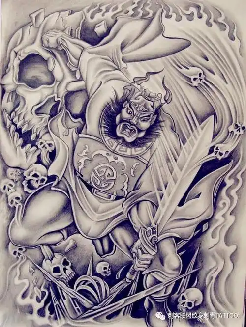 钟馗纹身钟馗纹身手稿钟馗纹身手稿图案