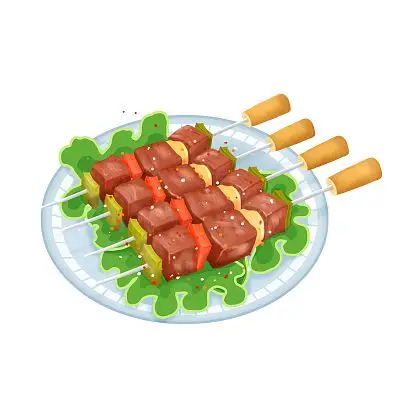 卡通烧烤手绘素材烧烤元素