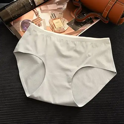 浪莎莫代尔同款一片式女士冰丝无痕内裤三角内裤拼色弹力内衣四季可穿