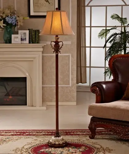 落地灯客厅卧室复古创意立式灯简约欧式书房地灯美式沙发灯落地灯 bn
