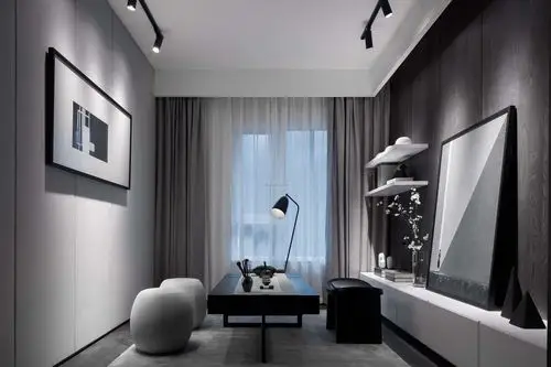 招商海德公园120㎡三居室极简风格装修案例