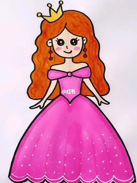 简笔画漂亮的小公主