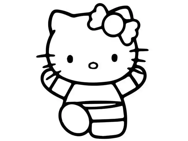 儿童画绘画吧-画画超可爱的简笔画大全 超萌可爱凯蒂猫卡通简笔画图片