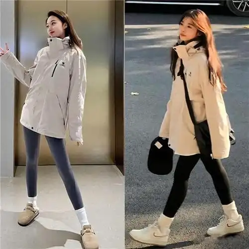 当许多人还在穿羽绒服时,上海女生早已换上了冲锋衣,搭配鲨鱼裤时尚度
