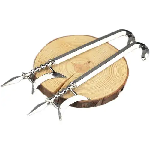 双钩模型十八般兵器护手武器虎头兵人玩具古代兵器游戏