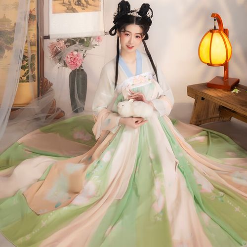 艾方鸟汉服女成人大码胖妹妹唐朝汉服改良古装仙气飘逸古风齐胸襦裙