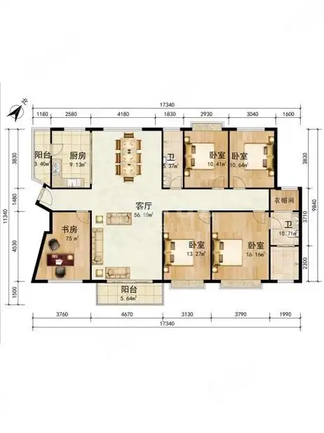 半岛城邦三期实用5室164,高层视野开阔