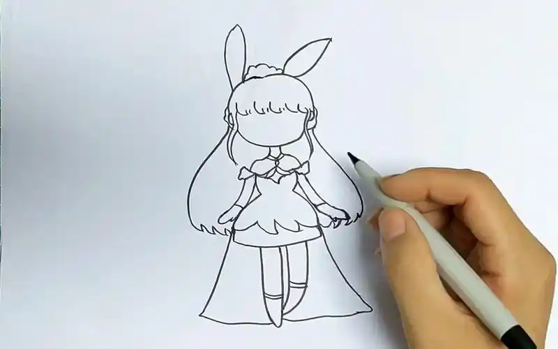 和爸爸比赛画小兔,我的是兔子公主吗?