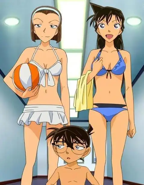 名侦探柯南原来动画里的小兰泳衣都有那么多套