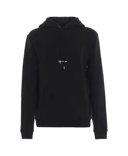 saintlaurent男士多明星同款黑色logo连帽卫衣464581590欧