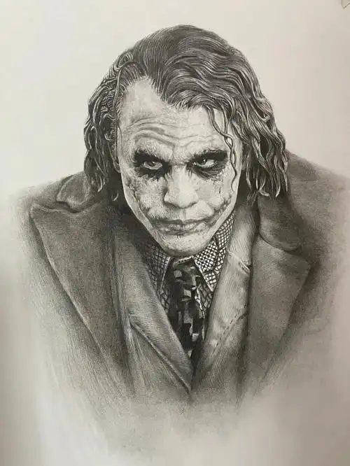 小丑 第一次接人物精微稿 画的有点乱#小丑  #素描头像  #绘画日常