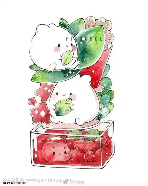 可爱的萌物小插画