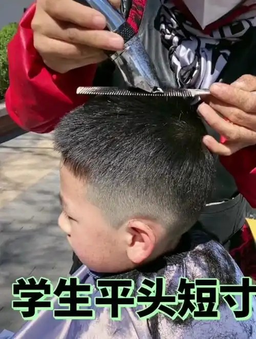 学生儿童宝宝大小平头子弹飞机栗子头-度小视