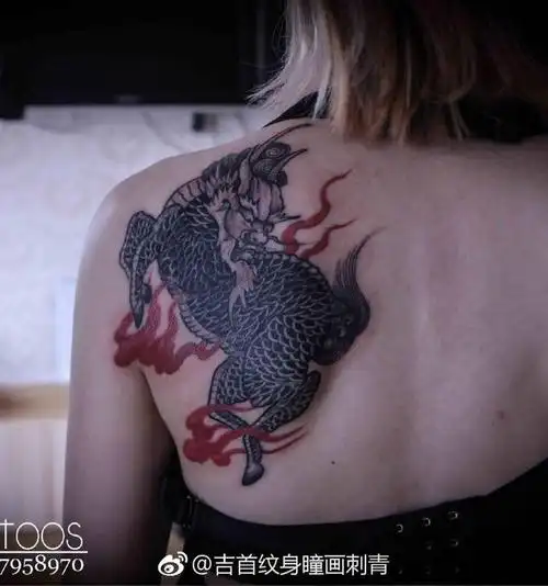 麒麟纹身遮盖图