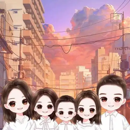 一家五口头像设计,全家福合照图片,幸福的样子真好