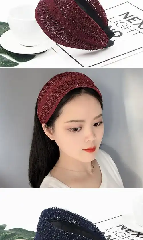 元捷 中老年款头箍宽边简约带齿防滑发卡百搭气质镂空遮白发碎发发箍