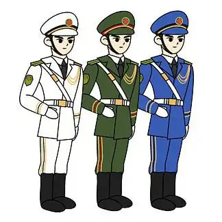 女权主义抽象的隐喻22839八一建军节解放军三军海军敬礼卡通矢量元素