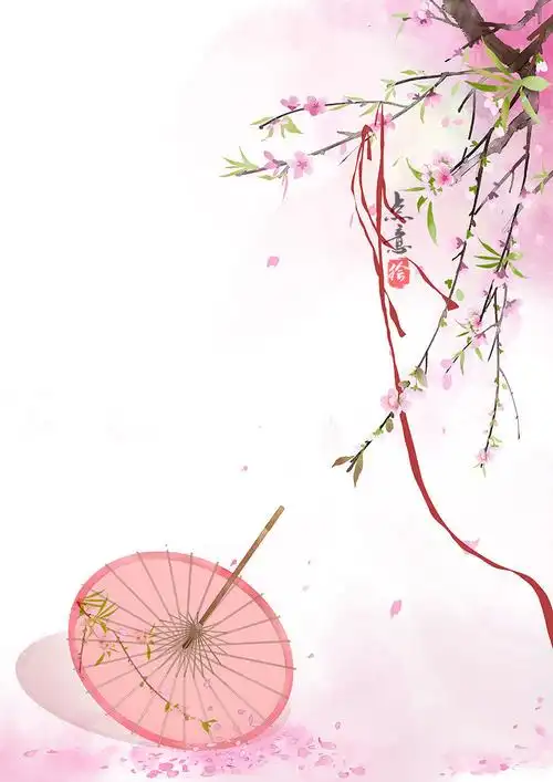 「 古风桃花背景 」图源:点意画