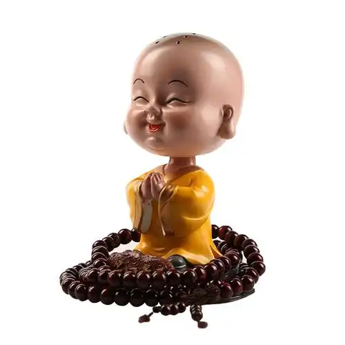 小和尚摆件汽车车载出入平安淡定禅意高档可爱摆件