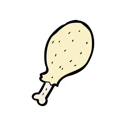 炸鸡腿,矢量,在白色背景上的卡通鸡腿