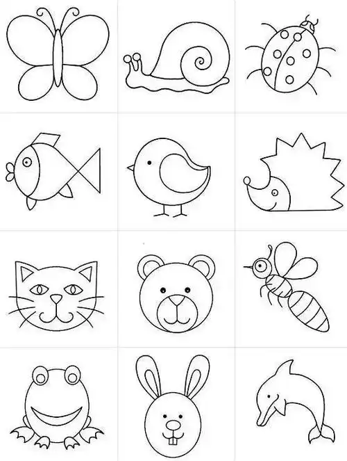 分享一组动物简笔画合集