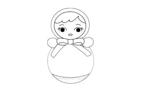 不倒翁简笔画简单画法步骤图解教程及图片大全