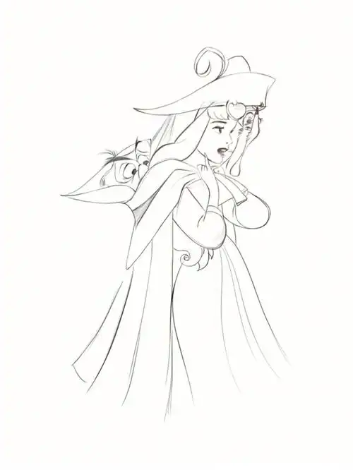 插画打卡第①周临摹睡美人线稿